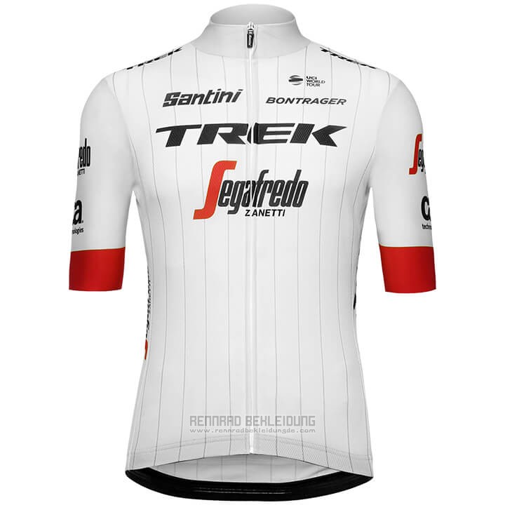 2018 Fahrradbekleidung Trek Segafredo Tour de France Wei Rot Trikot Kurzarm und Tragerhose